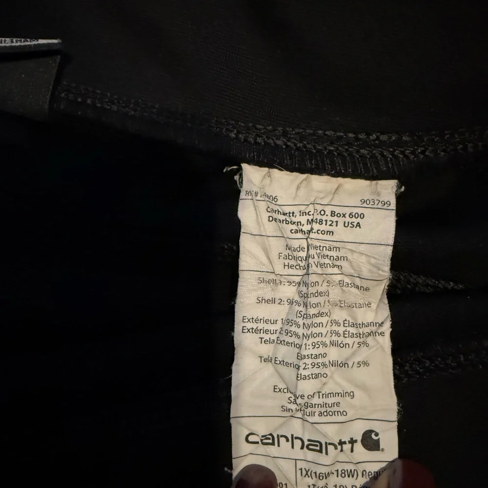 Carhartt Black Leggings size 1X EUC 20.5” waist & 26” length - Picture 6 of 10